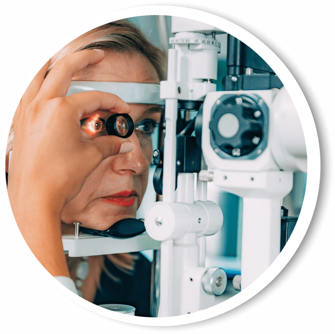 Woman getting her eyes checked