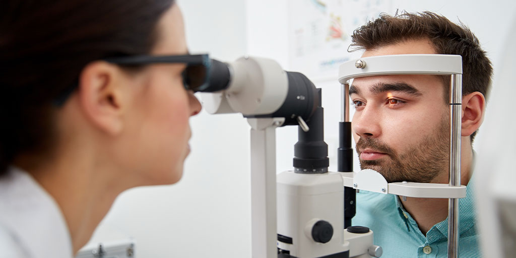 A man getting his eyes checked