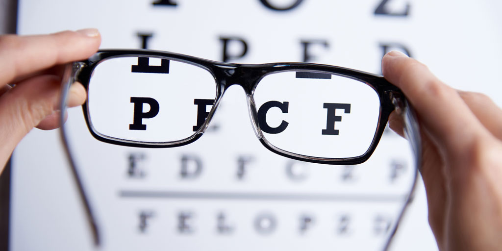 glasses and eye chart